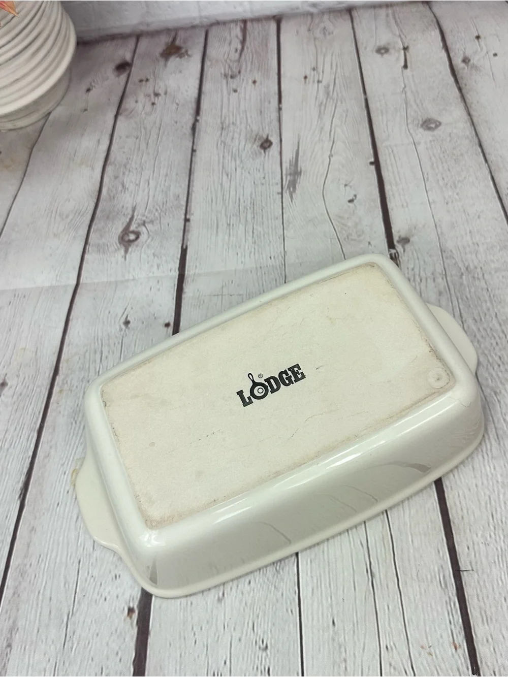 lodge stoneware White casserole Baking Pan minimalist farmhouse french country